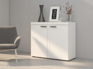 Komoda z półkami RAMON 2-drzwi 97 cm BIAŁY MAT