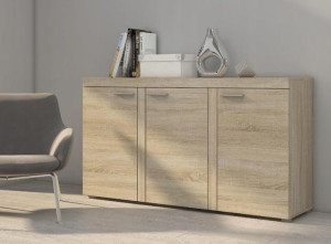 Komoda z półkami RAMON 3-drzwi 149 cm SONOMA