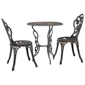 3-cz. zestaw mebli bistro ze stopu aluminium