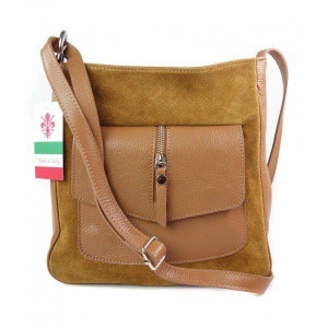 Duża listonoszka,przewieszka Vera Pelle Camel VP1313C