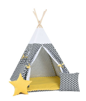 Namiot tipi dla dzieci, bawełna, okienko, 110x160 cm, poduszka, kultowy pro