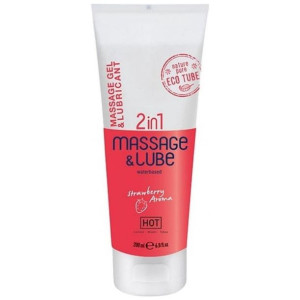 HOT Massage & Glide Gel 2 in 1 - 200 ml Strawberry