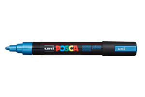 Marker z farbą plakatową Posca PC-5M niebieski metalic