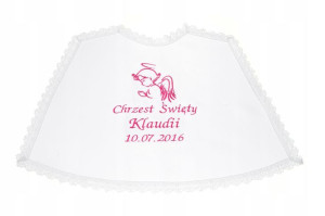 SZATKA szatki do chrztu BIAŁA imię data HAFT!!