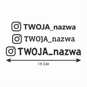 Naklejka Instagram Twoja Nazwa 15cm