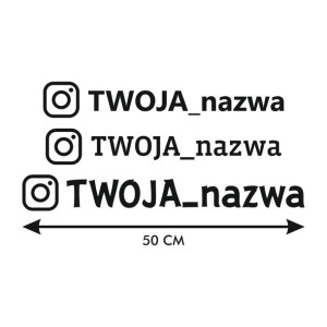Naklejka Instagram Twoja Nazwa 50cm