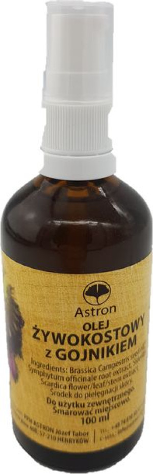 OLEJ ŻYWOKOSTOWY z GOJNIKIEM ASTRON 100 ml olejek leczniczy do pielęgnacji