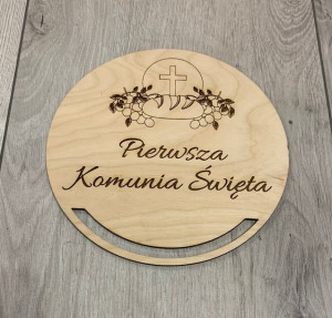 Pierwsza Komunia Święta, okrąg, koło, makrama 35cm