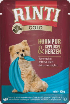 Rinti | Gold Mini | Saszetka 100g - Kurczak i serca drobiowe 100g