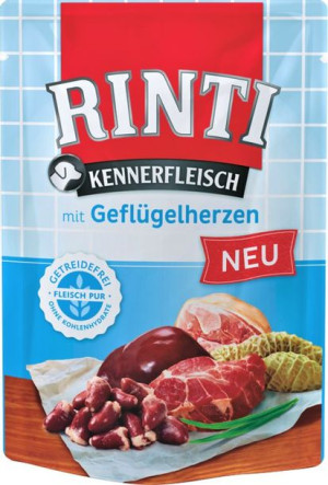 Rinti | Kennerfleisch | Saszetka 400g - Serca drobiowe 400g