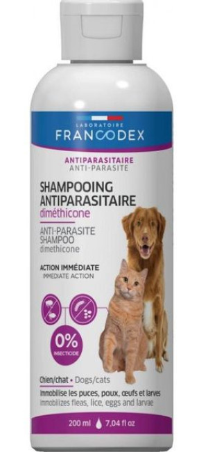 Francodex | Szampon przeciw pasożytom | Dla psa i kota - 200ml