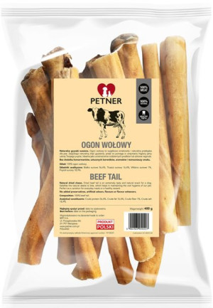 Petner | Dog Snacks | 100% Natural - Ogon wołowy 400g