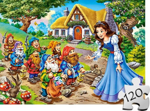 Puzzle CASTORLAND dla dzieci 120 el - Królewna Śnieżka i siedmiu krasnoludk