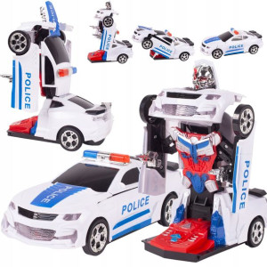 Transformer Auto Samochód Policja Robot Jeździ Gra