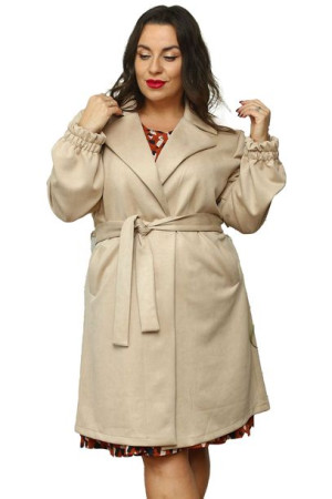 Płaszcz DORIANA zamszowy jasny beż 56 PLUS SIZE PLUS SIZE