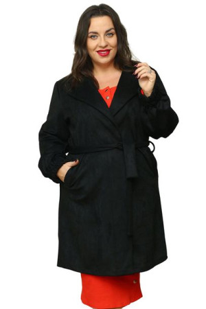 Płaszcz DORIANA zamszowy czarny 42