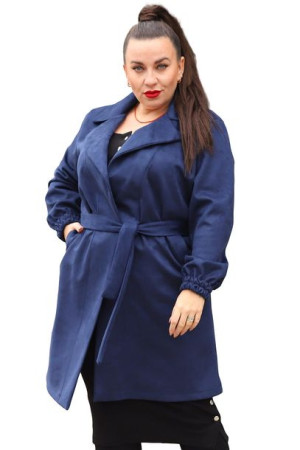 Płaszcz DORIANA zamszowy granat 46