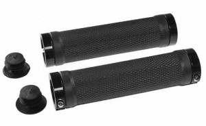Chwyty kierownicy GP-450P czarne + obejmy + korki