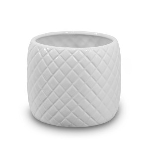 Doniczka osłonka ceramiczna 12,5x14 cm BIAŁA