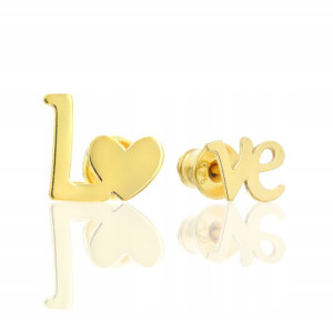 Kolczyki Love Celebrytki 925+24k Gwaranca Prezent
