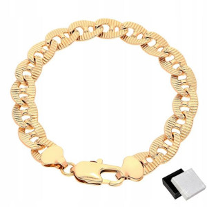 Luksusowa Złota Bransoleta Gucci Szlif 20,5cm 18k