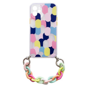 Color Chain Case żelowe elastyczne etui z łańcuchem łańcuszkiem zawieszką d
