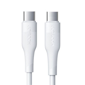 Joyroom wytrzymały kabel USB Typ C - USB Typ C PD 60W 1,8m biały (S-1830M3)