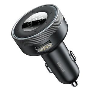 Baseus Enjoy transmiter FM ładowarka samochodowa LED 2x USB / 3,5mm jack be