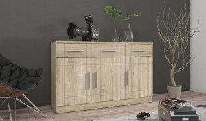 PRATO komoda 3-drzwiowa z szufladami 103 cm SONOMA