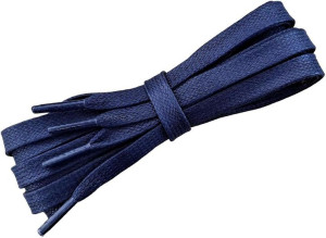 G13-19 Granatowe Sznurowadła 5mm Szeroki Woskowane Płaskie Sznurówki 75 Cm