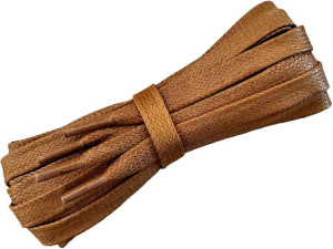 G13-19 Jasny Brąz Sznurowadła 5mm Szeroki Woskowane Płaskie Sznurówki 75 Cm