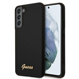 Guess GUHCS22MLSLMGBK S22+ S906 czarny/black hardcase Silicone Script Metal