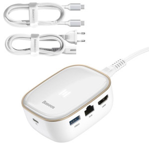 Baseus 6w1 wielofunkcyjny HUB USB Typ C, czytnik kart pamięci, zewnętrzna k