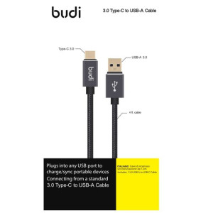 Budi - Kabel USB-A - USB-C, pozłacane wtyki, transfer do 5GB/s, 1,2 m (Czar