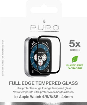 PURO Full Edge Tempered Glass - Szkło ochronne hartowane na ekran Apple Wat