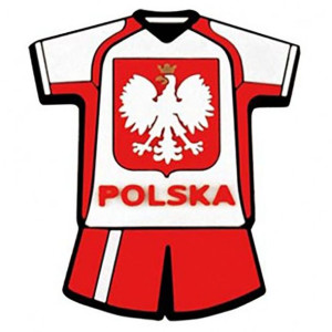 Magnes na lodówkę gumowy - Strój piłkarski Polska
