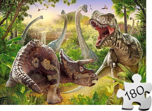 Puzzle CASTORLAND dla dzieci 180 el - Bitwa dinozaurów