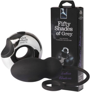 Fifty Shades of Grey - wibrujące jajeczko na pilota, USB Czarne Silikonowe