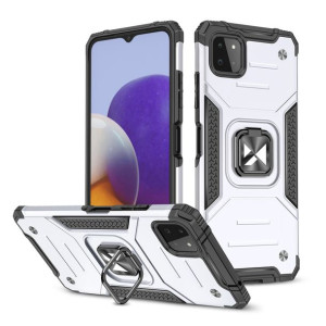 Pancerne hybrydowe etui pokrowiec + uchwyt Samsung Galaxy A22 4G srebrny