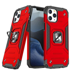 Pancerne hybrydowe etui pokrowiec + uchwyt iPhone 13 Pro czerwony