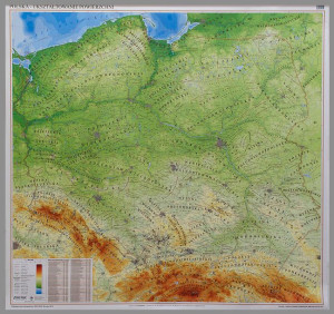 POLSKA MAPA ŚCIENNA FIZYCZNA mapa ścienna PINBOARD 'Korkowa' do wpinania +