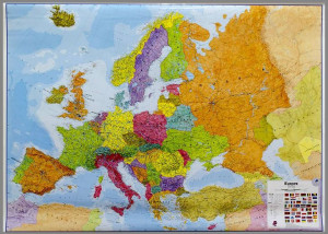 EUROPA MAPA ŚCIENNA POLITYCZNA mapa ścienna PINBOARD 'Korkowa' do wpinania