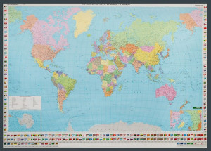ŚWIAT MAPA ŚCIENNA POLITYCZNA mapa ścienna PINBOARD 'Korkowa' do wpinania +