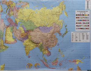 AZJA MAPA ŚCIENNA POLITYCZNA mapa ścienna PINBOARD 'Korkowa' do wpinania +
