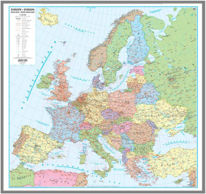 EUROPA MAPA ŚCIENNA POLITYCZNA mapa ścienna PINBOARD 'Korkowa' do wpinania