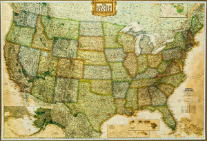 USA EXECUTIVE  mapa ścienna plakat arkusz do oprawy powieszenia