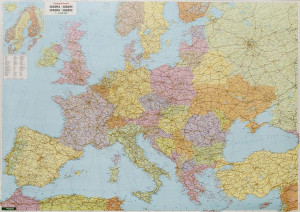 EUROPA XXL ADM DROGOWA  mapa ścienna plakat arkusz do oprawy powieszenia