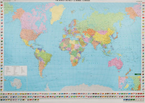 ŚWIAT POLITYCZNA XXL  mapa ścienna plakat arkusz do oprawy powieszenia