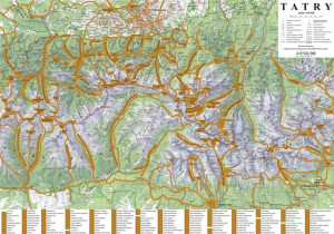 Tatry Pl / Sk Mapa Zdrapka Na Podkładzie W Ramie Gotowa Do Powieszenia