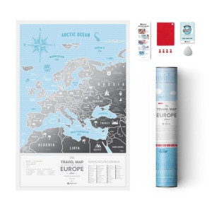 Mapa Europy Zdrapka Srebrna Prezent Podróżnika